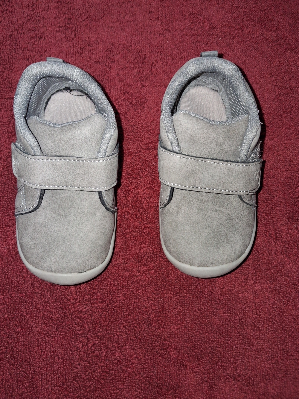 Tristan Light Gray Velcro Baby Walker Shoes